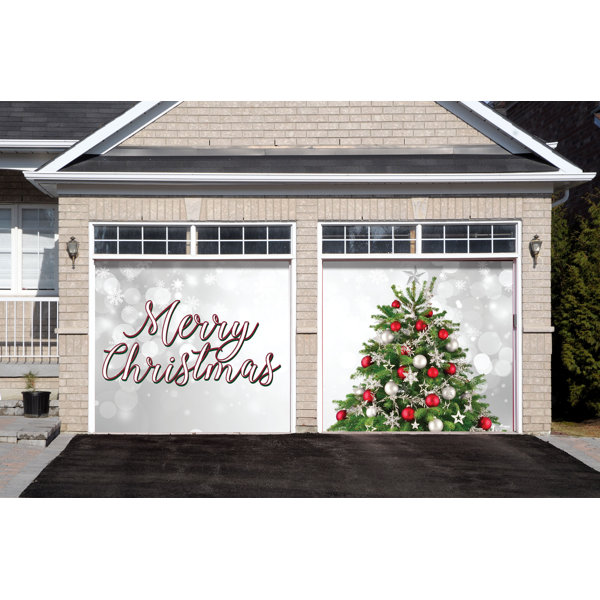 The Holiday Aisle® Merry Christmas Tree Garage Door Mural 2 Piece Set & Reviews Wayfair